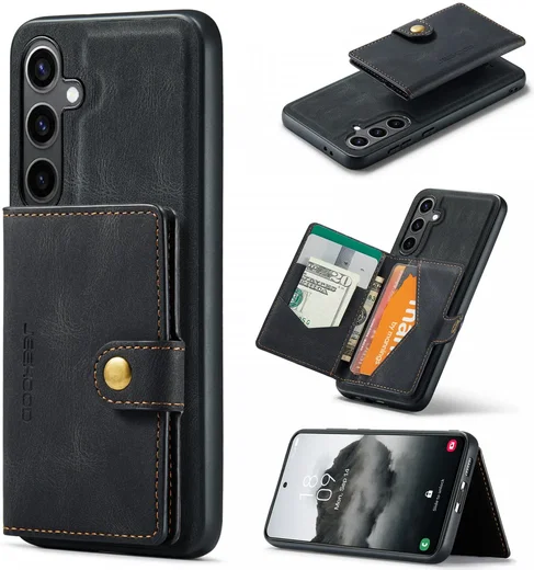 CaseMe JH-01 Samsung Galaxy S24 Hoesje Magnetische Kaarthouder Zwart afbeelding 2