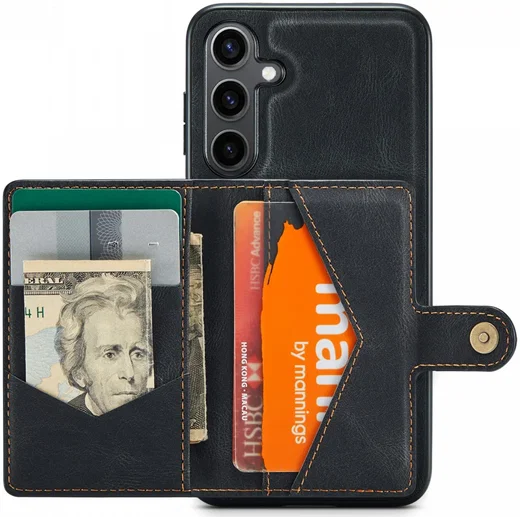 CaseMe JH-01 Samsung Galaxy S24 Hoesje Magnetische Kaarthouder Zwart afbeelding 23