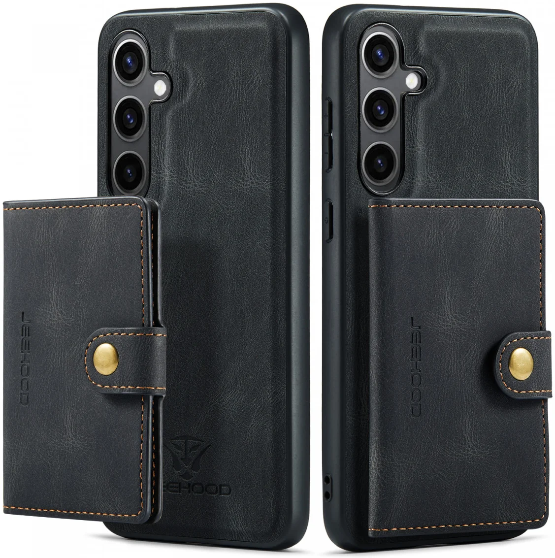 CaseMe JH-01 Samsung Galaxy S24 Hoesje Magnetische Kaarthouder Zwart afbeelding 5