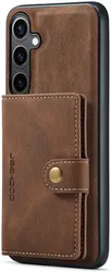 CaseMe JH-01 Samsung Galaxy S24 Hoesje Magnetische Kaarthouder Bruin afbeelding