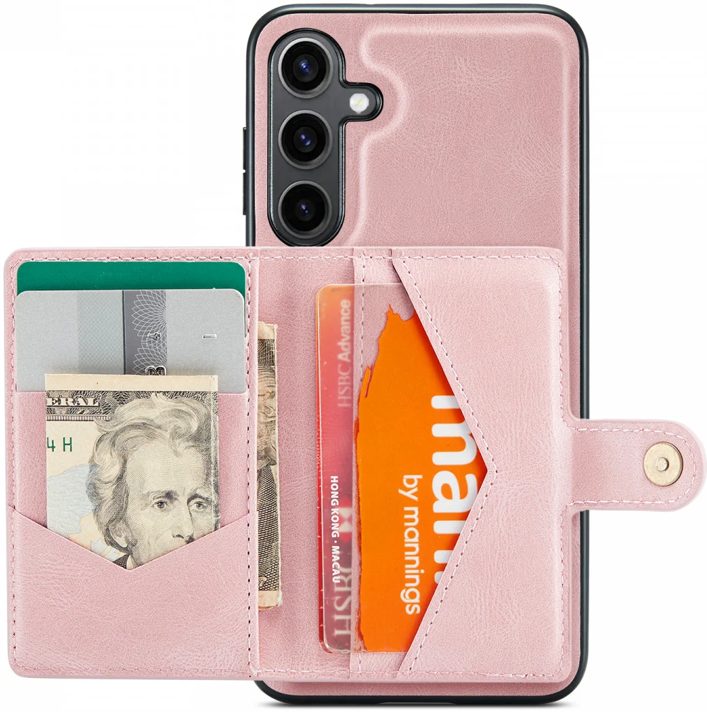 CaseMe JH-01 Samsung Galaxy S24 Hoesje Magnetische Kaarthouder Roze afbeelding 23