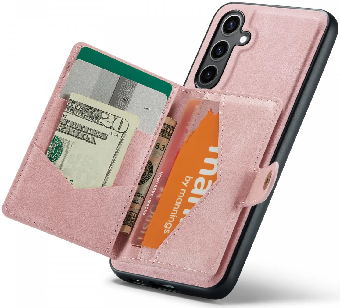 CaseMe JH-01 Samsung Galaxy S24 Hoesje Magnetische Kaarthouder Roze afbeelding 8