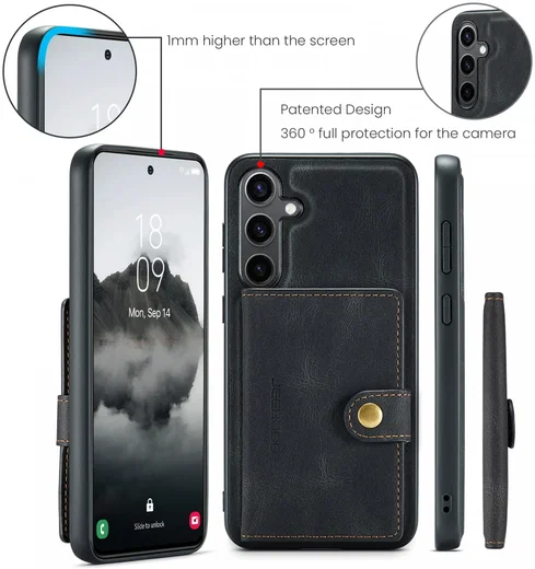CaseMe Samsung Galaxy S24 Plus Hoes Magnetische Kaarthouder Zwart afbeelding 11
