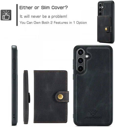 CaseMe Samsung Galaxy S24 Plus Hoes Magnetische Kaarthouder Zwart afbeelding 6