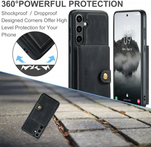 CaseMe Samsung Galaxy S24 Plus Hoes Magnetische Kaarthouder Zwart afbeelding 9