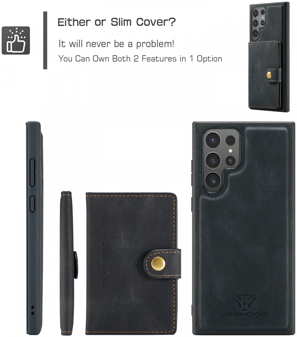 CaseMe Samsung Galaxy S24 Ultra Hoes Magnetische Kaarthouder Zwart afbeelding 12