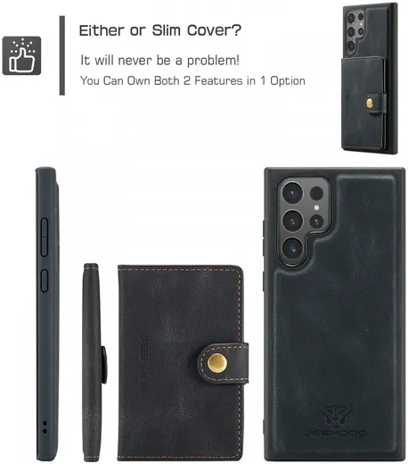 CaseMe Samsung Galaxy S24 Ultra Hoes Magnetische Kaarthouder Zwart afbeelding 12