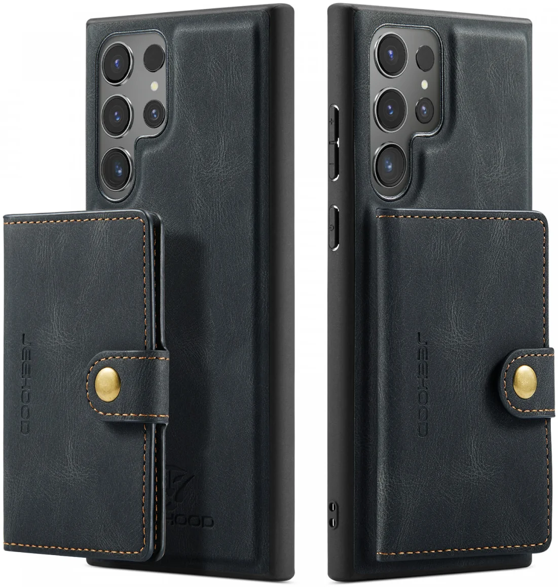 CaseMe Samsung Galaxy S24 Ultra Hoes Magnetische Kaarthouder Zwart afbeelding 2