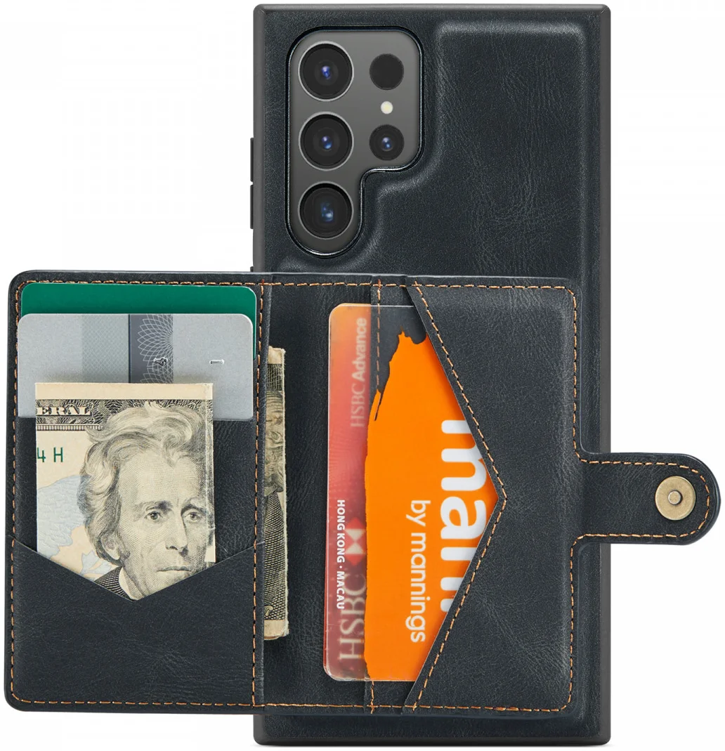 CaseMe Samsung Galaxy S24 Ultra Hoes Magnetische Kaarthouder Zwart afbeelding 22