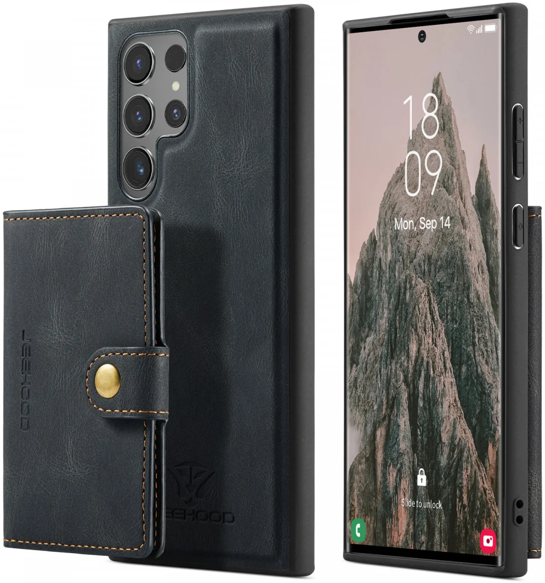 CaseMe Samsung Galaxy S24 Ultra Hoes Magnetische Kaarthouder Zwart afbeelding 23