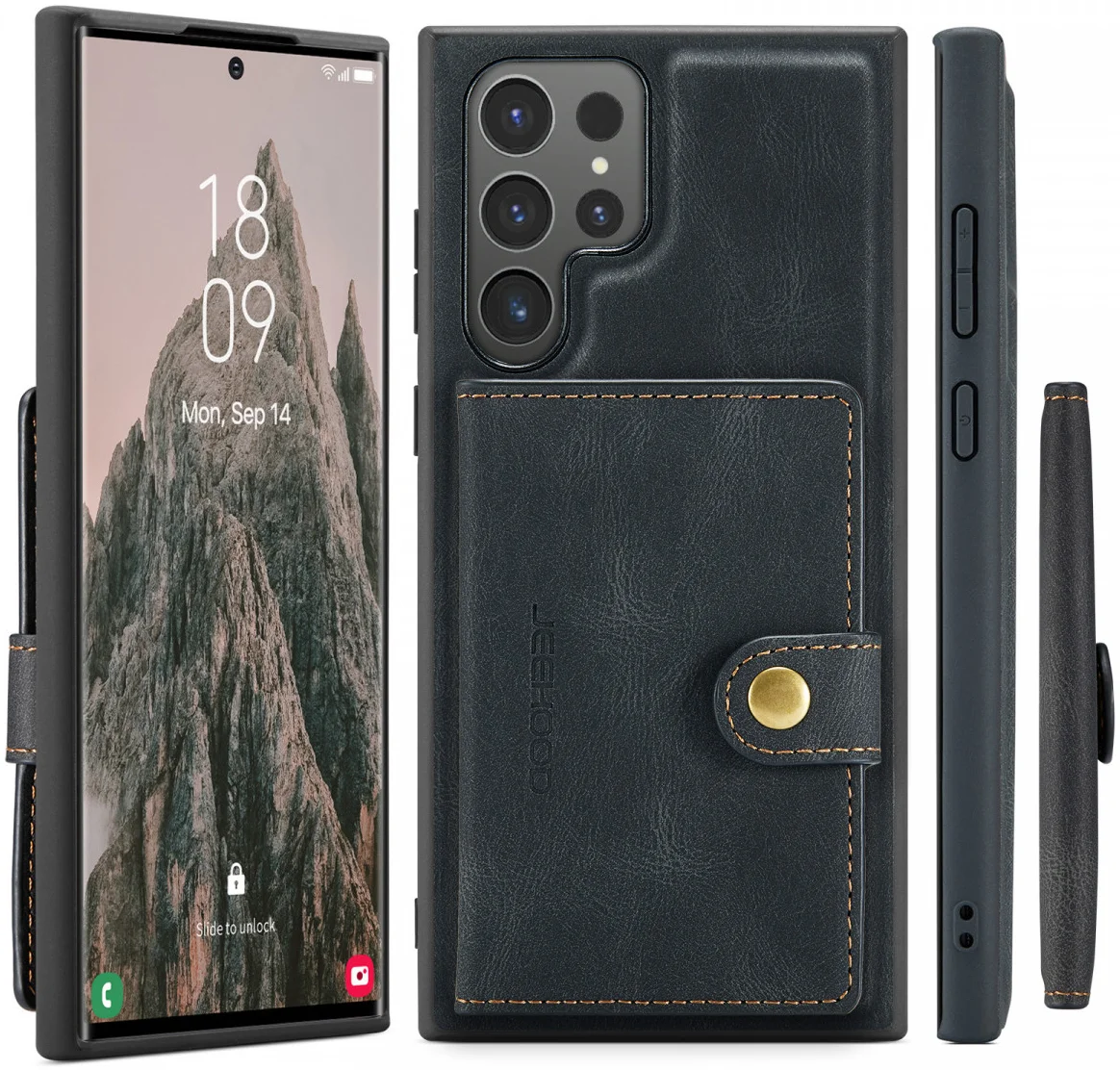 CaseMe Samsung Galaxy S24 Ultra Hoes Magnetische Kaarthouder Zwart afbeelding 24