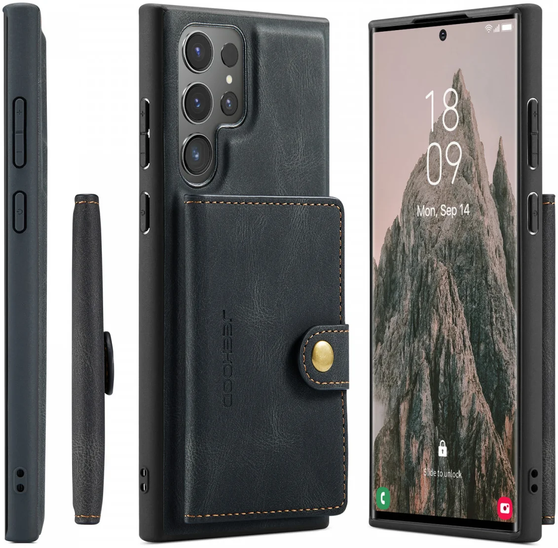 CaseMe Samsung Galaxy S24 Ultra Hoes Magnetische Kaarthouder Zwart afbeelding 25