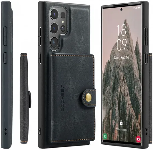 CaseMe Samsung Galaxy S24 Ultra Hoes Magnetische Kaarthouder Zwart afbeelding 25