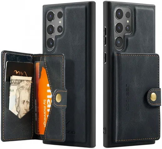 CaseMe Samsung Galaxy S24 Ultra Hoes Magnetische Kaarthouder Zwart afbeelding 26