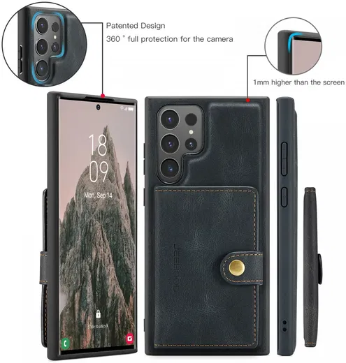 CaseMe Samsung Galaxy S24 Ultra Hoes Magnetische Kaarthouder Zwart afbeelding 7