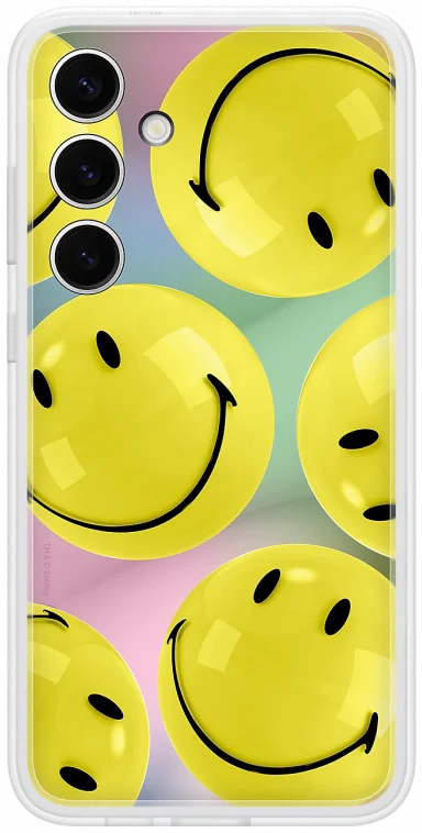 Origineel Samsung Galaxy S24 Plus Hoesje FlipSuit Case Smiley Geel afbeelding 1