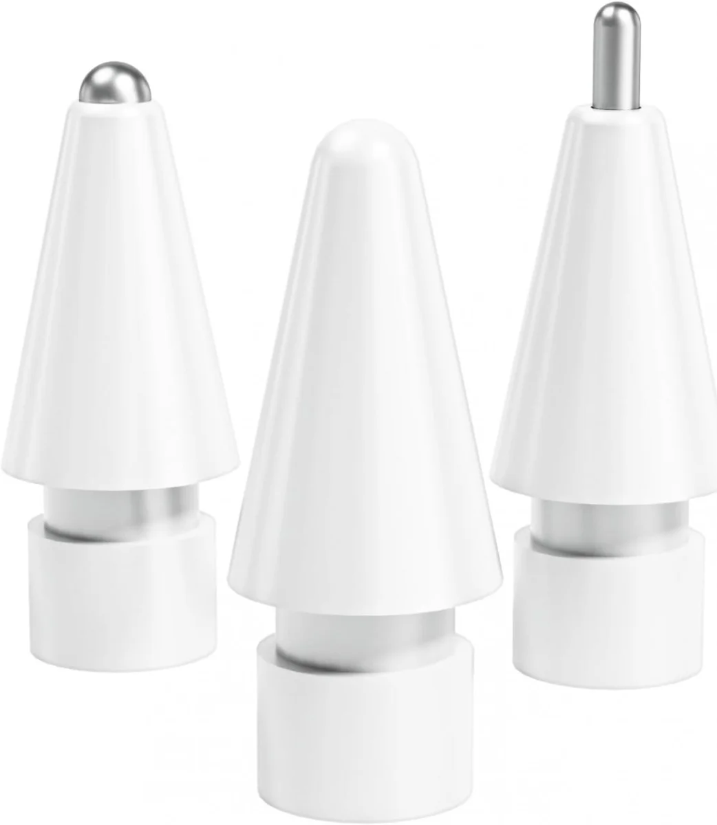 Replacement Plastic en Metalen Tips voor Apple Pencil 1 / 2 Wit 3-Pack afbeelding 1