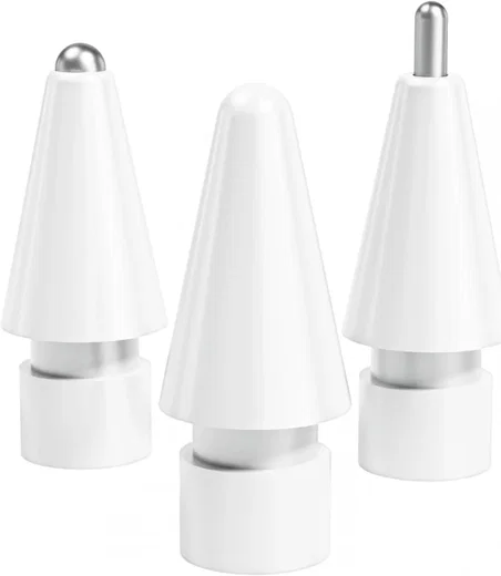 Replacement Plastic en Metalen Tips voor Apple Pencil 1 / 2 Wit 3-Pack afbeelding 1
