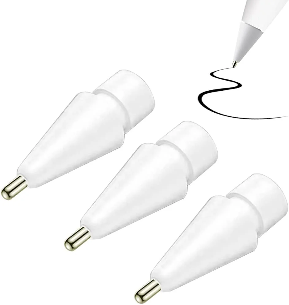 Replacement Metalen Precisie Tips voor Apple Pencil 1 / 2 Wit (3-Pack) afbeelding 2