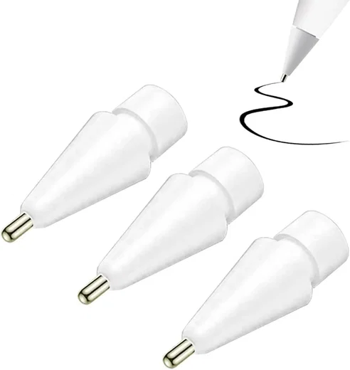 Apple Pencil & tips 3個セット Replacement Metalen Precisie Tips voor Apple Pencil 1 / 2 Wit (3