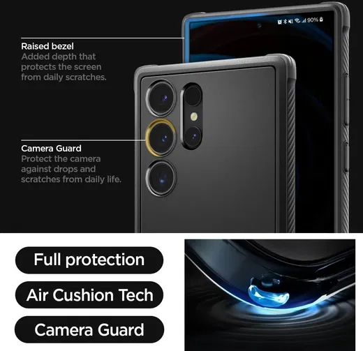 Spigen Rugged Armor Samsung Galaxy S24 Ultra Hoesje Back Cover Zwart afbeelding 13