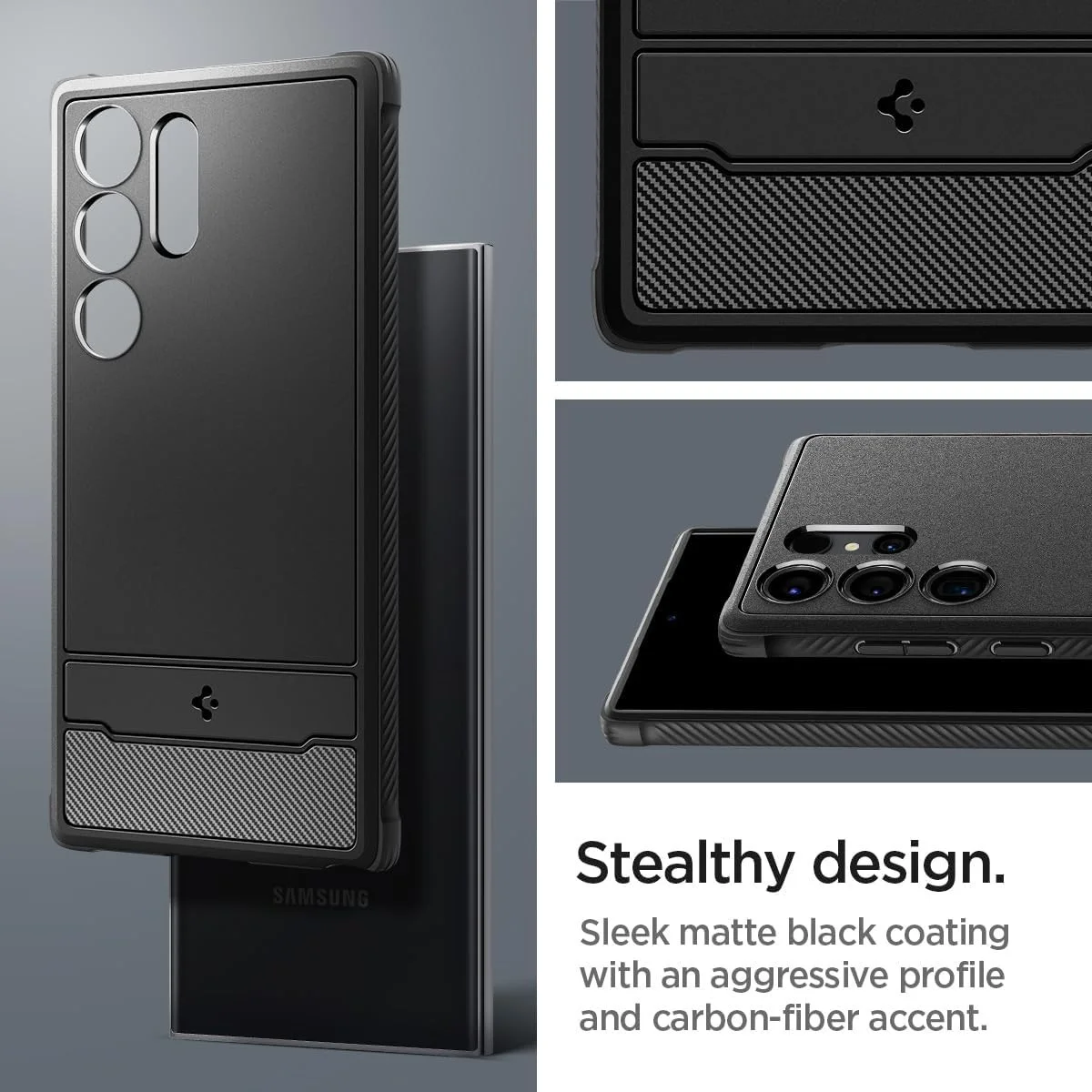 Spigen Rugged Armor Samsung Galaxy S24 Ultra Hoesje Back Cover Zwart afbeelding 14