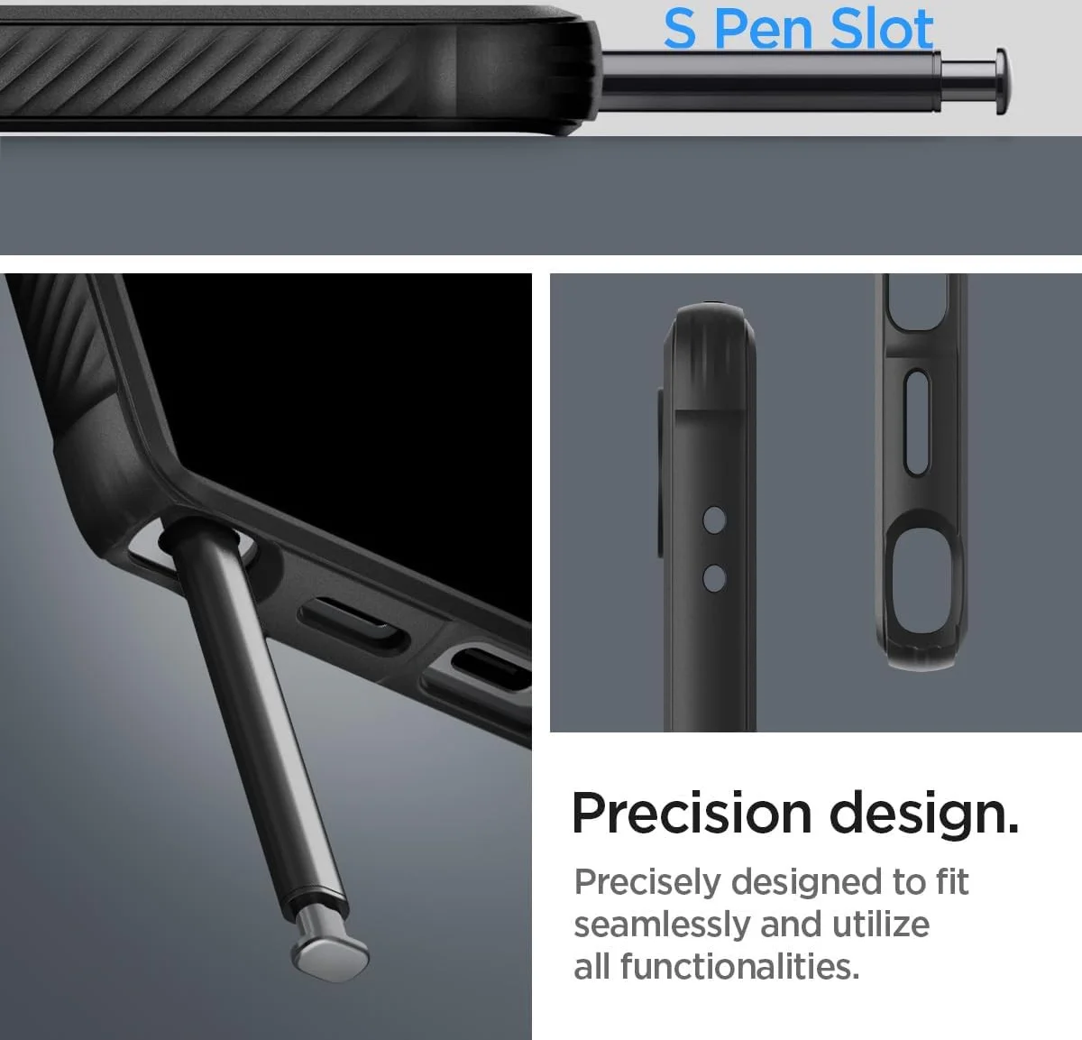 Spigen Rugged Armor Samsung Galaxy S24 Ultra Hoesje Back Cover Zwart afbeelding 16