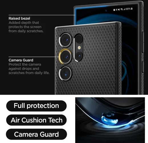 Spigen Liquid Air Samsung Galaxy S24 Ultra Hoesje Back Cover Zwart afbeelding 16