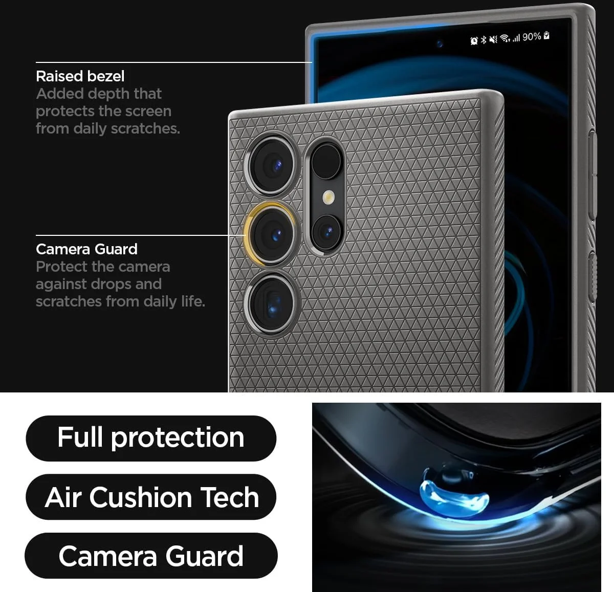 Spigen Liquid Air Samsung Galaxy S24 Ultra Hoesje Back Cover Grijs afbeelding 15
