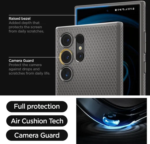 Spigen Liquid Air Samsung Galaxy S24 Ultra Hoesje Back Cover Grijs afbeelding 15