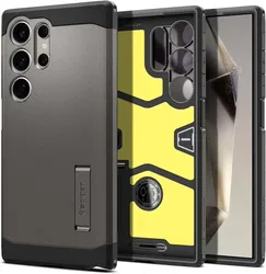 Spigen Tough Armor Samsung Galaxy S24 Ultra Hoesje Back Cover Gunmetal afbeelding
