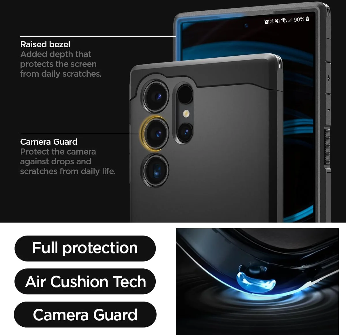 Spigen Tough Armor Samsung Galaxy S24 Ultra Hoesje Back Cover Zwart afbeelding 5