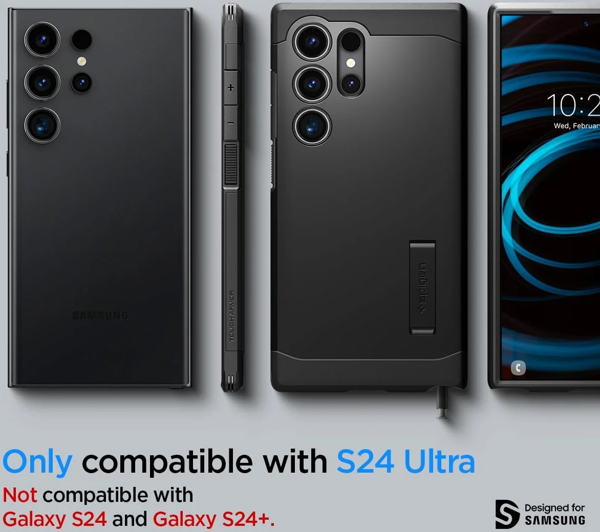 Spigen Tough Armor Samsung Galaxy S24 Ultra Hoesje Back Cover Zwart afbeelding 7