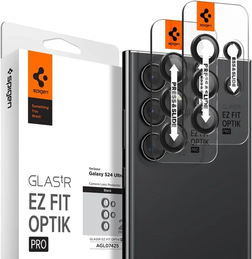 Spigen Optik Pro Samsung Galaxy S24 Ultra Camera Protector Zwart 2-Pack afbeelding 1