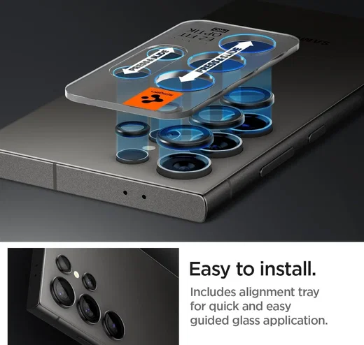 Spigen Optik Pro Samsung Galaxy S24 Ultra Camera Protector Zwart 2-Pack afbeelding 3