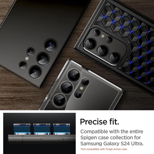 Spigen Optik Pro Samsung Galaxy S24 Ultra Camera Protector Zwart 2-Pack afbeelding 5