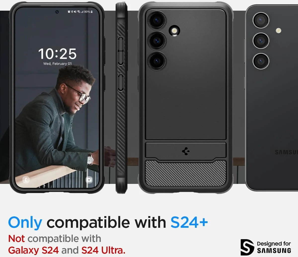 Spigen Rugged Armor Samsung Galaxy S24 Plus Hoesje Back Cover Zwart afbeelding 17