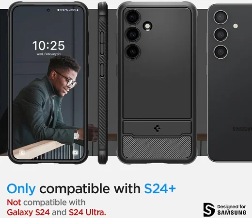 Spigen Rugged Armor Samsung Galaxy S24 Plus Hoesje Back Cover Zwart afbeelding 17