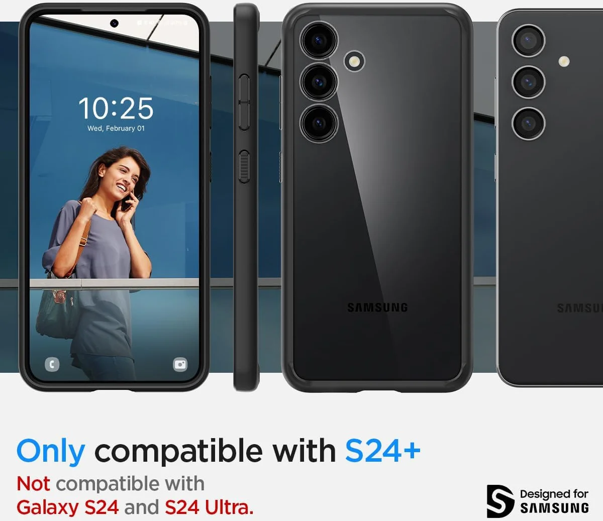 Spigen Ultra Hybrid Samsung S24 Plus Hoesje Back Cover Matte Zwart afbeelding 7