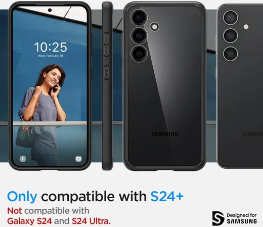 Spigen Ultra Hybrid Samsung S24 Plus Hoesje Back Cover Matte Zwart afbeelding 7