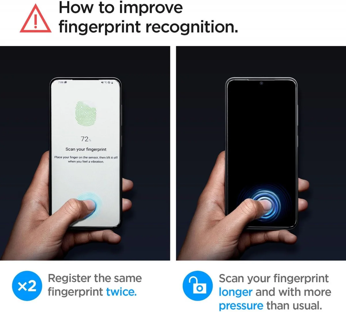 Spigen EZ Fit GLAS.tR Samsung Galaxy S24 Plus Screen Protector 2-Pack afbeelding 5