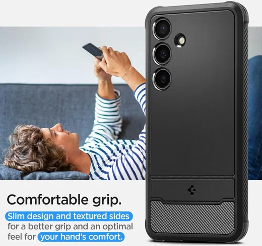 Spigen Rugged Armor Samsung Galaxy S24 Hoesje Back Cover Zwart afbeelding 4