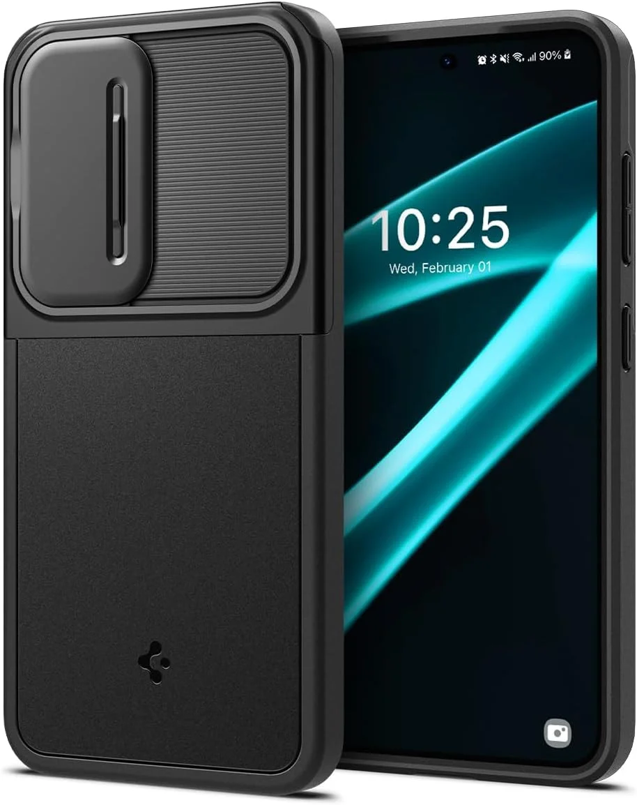 Spigen Optik Armor Samsung Galaxy S24 Hoesje Camera Slider Zwart afbeelding 1