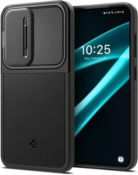 Spigen Optik Armor Samsung Galaxy S24 Hoesje Camera Slider Zwart