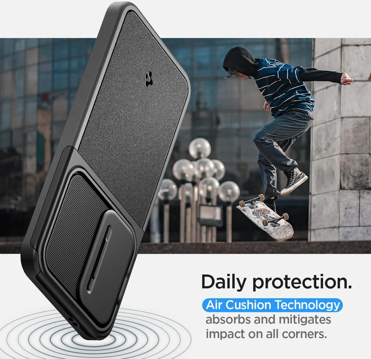 Spigen Optik Armor Samsung Galaxy S24 Hoesje Camera Slider Zwart afbeelding 3