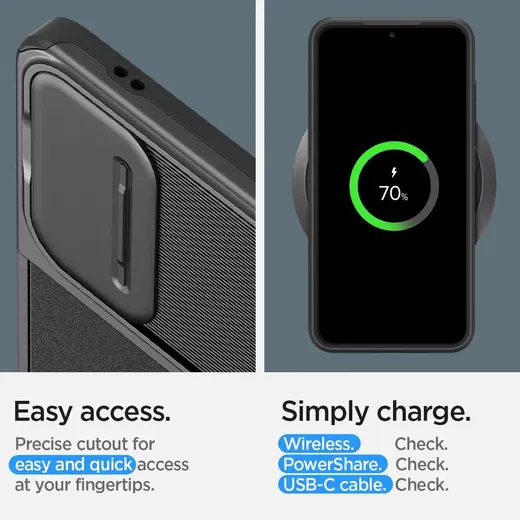 Spigen Optik Armor Samsung Galaxy S24 Hoesje Camera Slider Zwart afbeelding 6