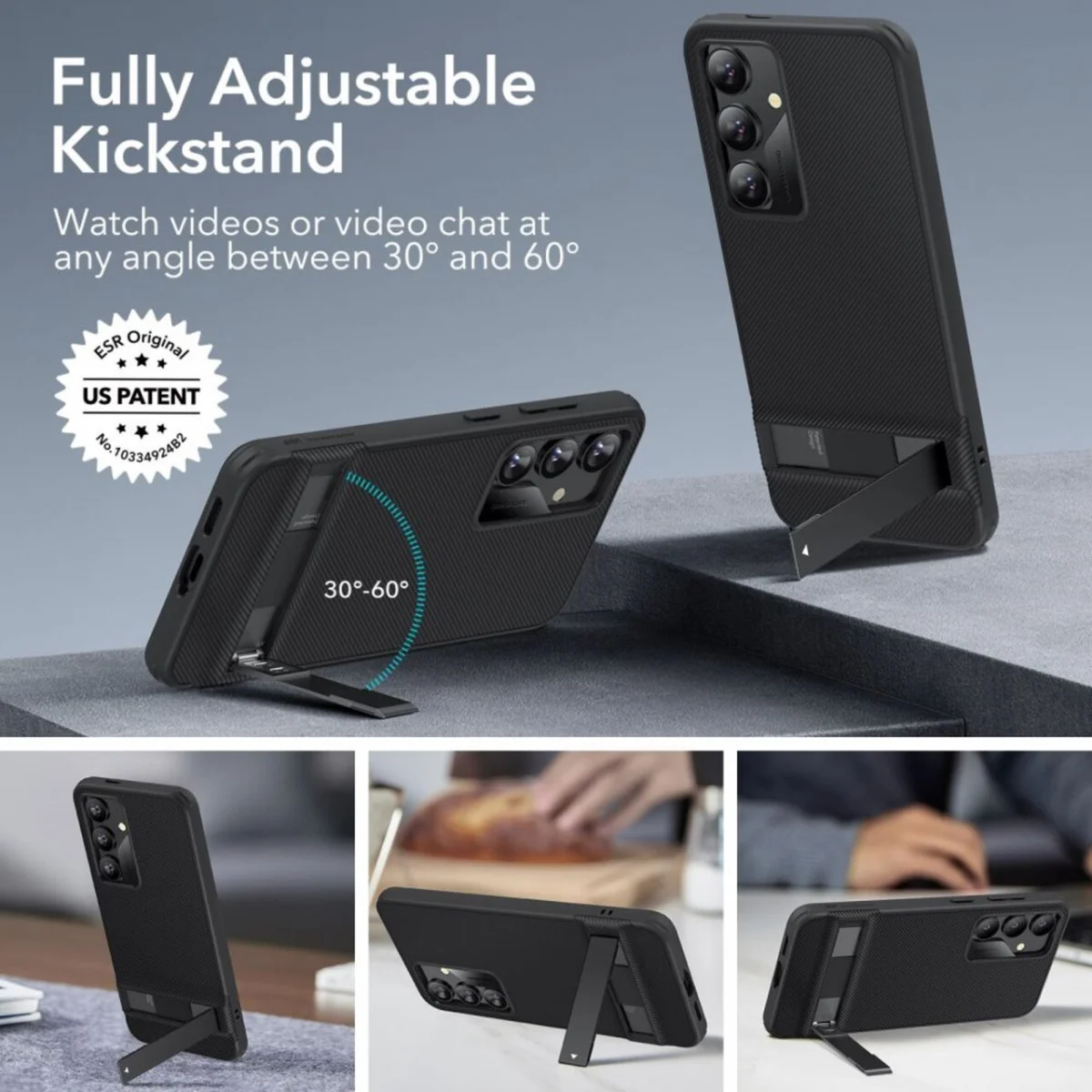 ESR Air Shield Boost Samsung Galaxy S24 Hoesje Kickstand Zwart afbeelding 4