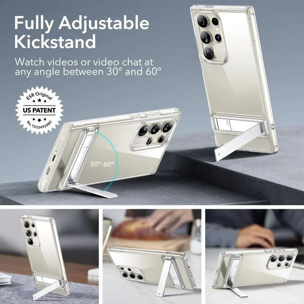 ESR Air Shield Samsung Galaxy S24 Ultra Hoesje Kickstand Transparant Grijs afbeelding 3
