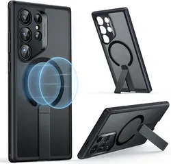 ESR Boost Flickstand Samsung S24 Ultra Hoesje MagSafe Frosted Zwart afbeelding