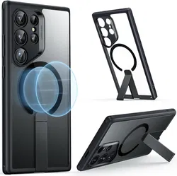 ESR Boost Flickstand Samsung S24 Ultra Hoesje MagSafe Clear Zwart afbeelding